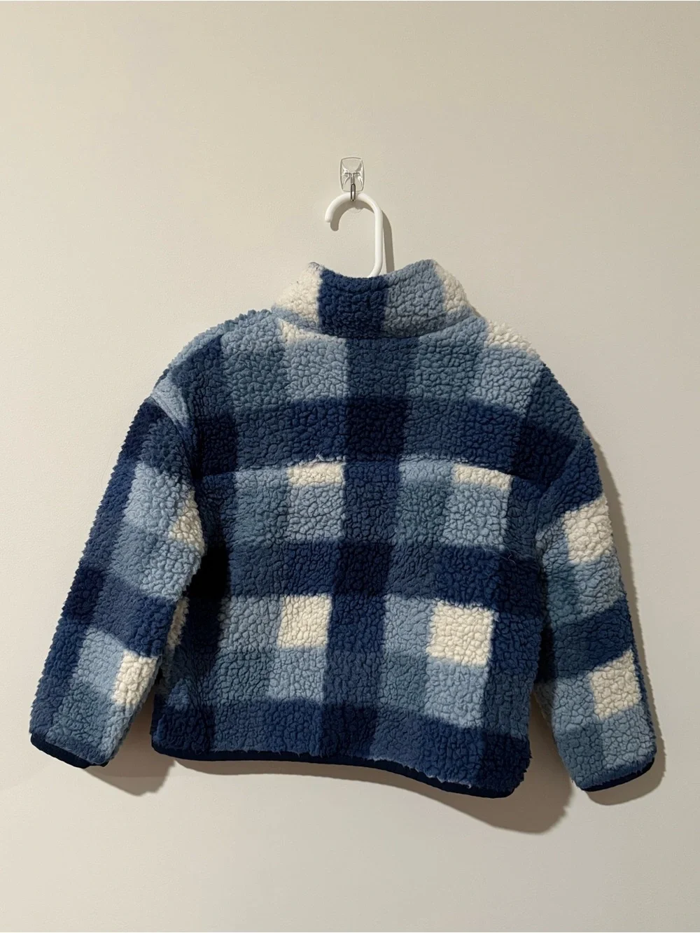 Carter's Blue & White Plaid Sherpa Zip Jacket
